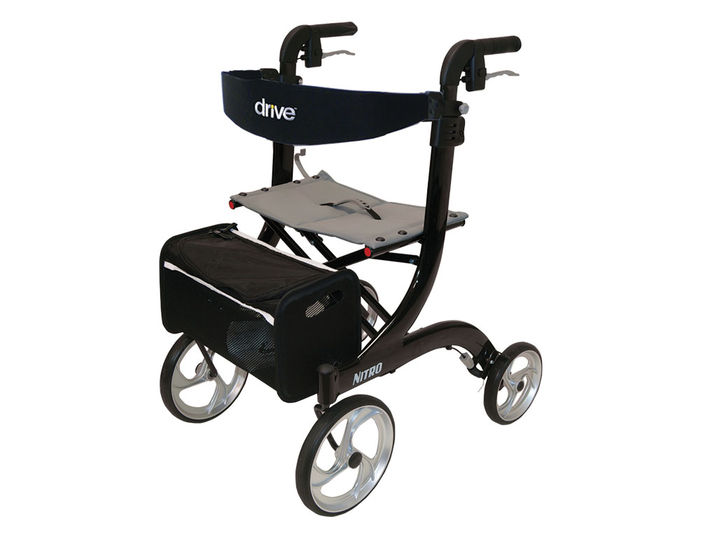 Drive Rollator nitro, gebruikerslengte van: 1.60m - 1.80m - Metallic/Bruin