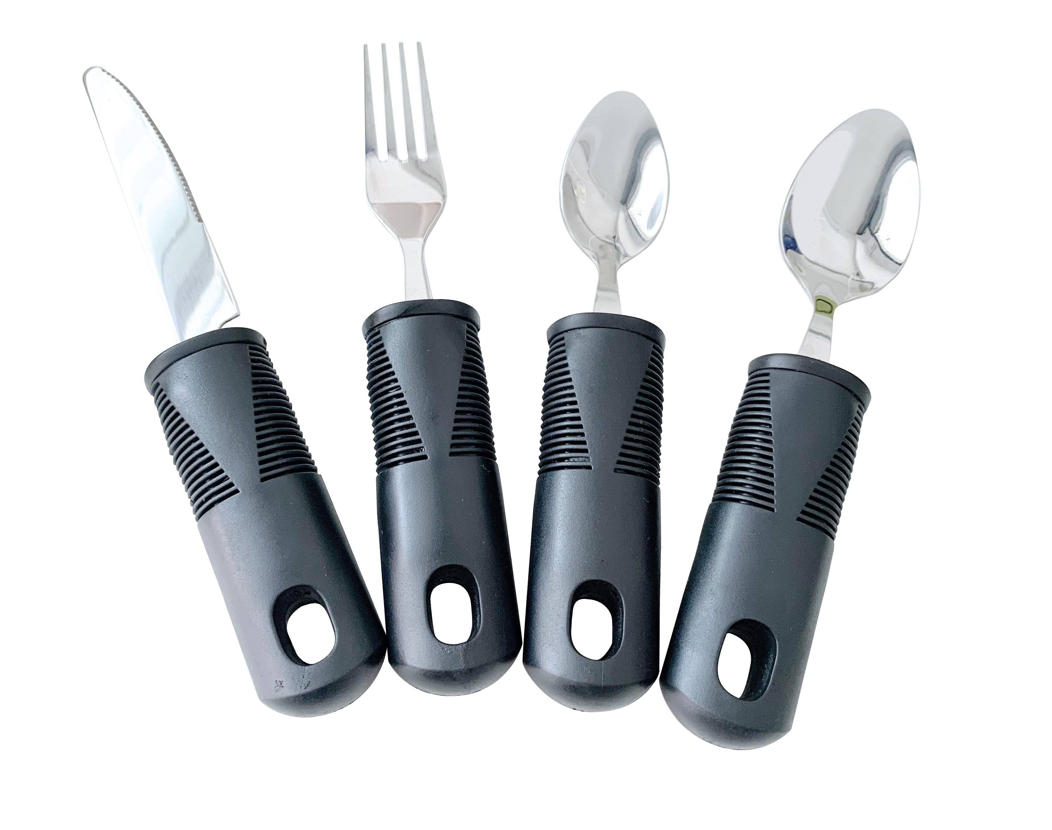 Sundo ergonomische bestekset - 4 delig- Zwart