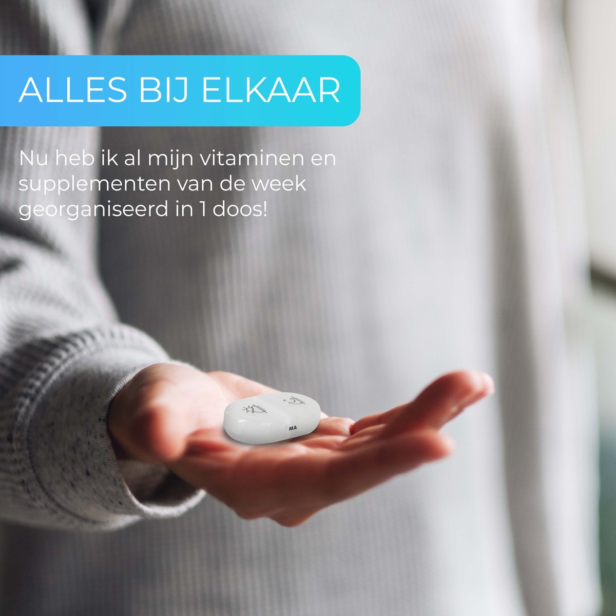 GEASY Pillendoos 7 Dagen 2 Vakken - Stevige Sluiting - Nederlandstalig - Transparant - Medicijndoosje 7 dagen – Pillendoosjes 7 dagen 2 vakken – Pillendoosje