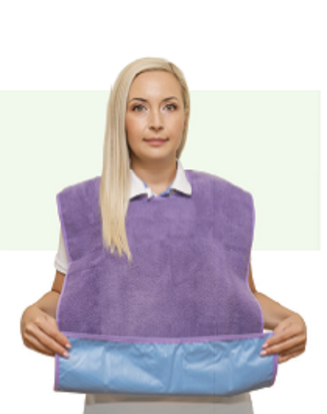 Medlogics wasbare slab met drukknoop en praktische opvangzak - paars