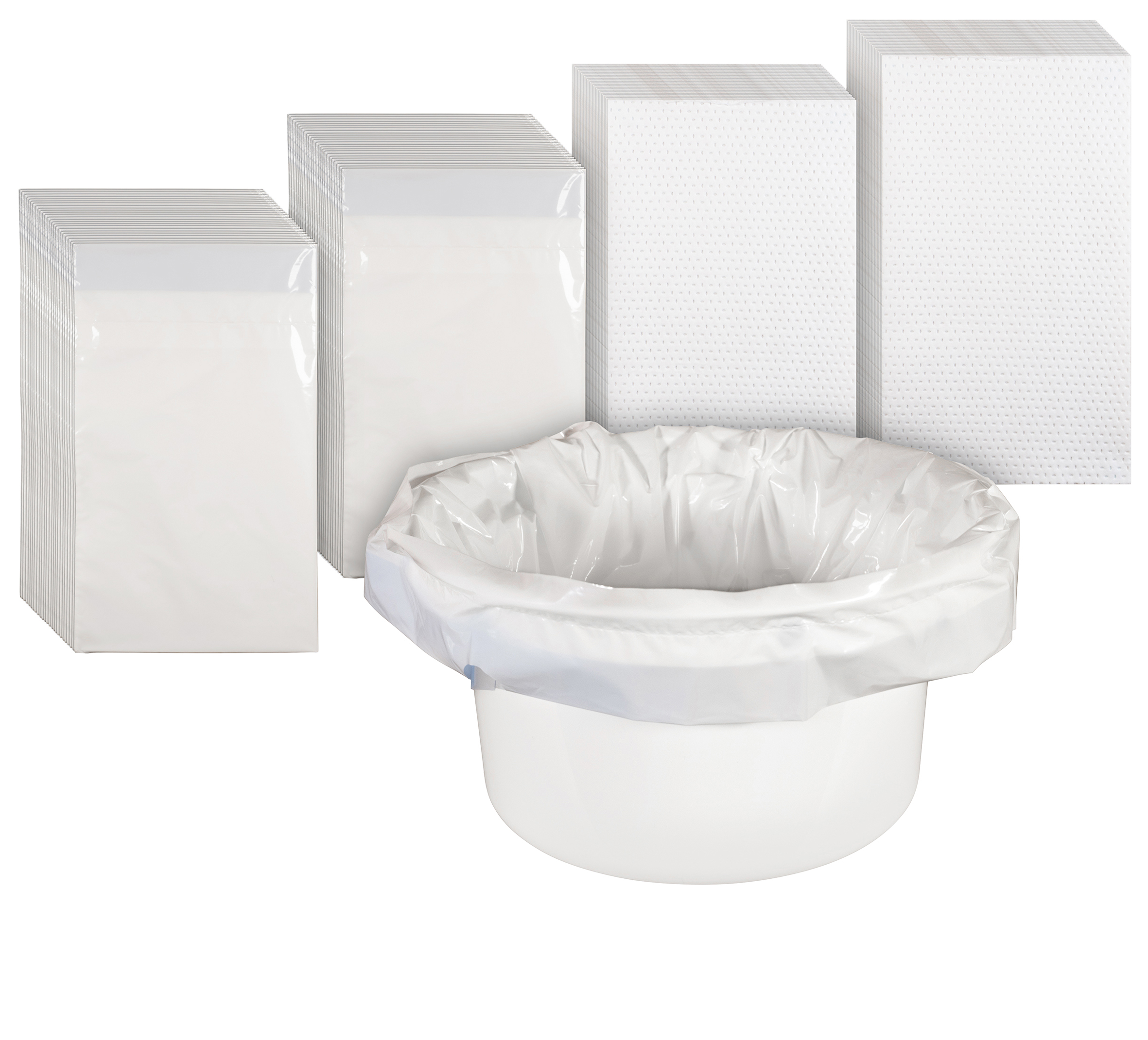 Aidapt - Toiletemmer zakken - Absorberende pads - Doos van 50 stuks