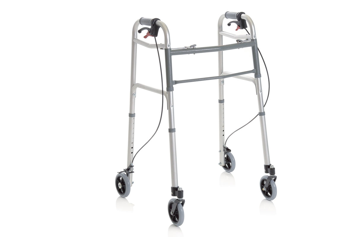 Moretti - Opvouwbaar aluminium looprek - met zwenkwielen