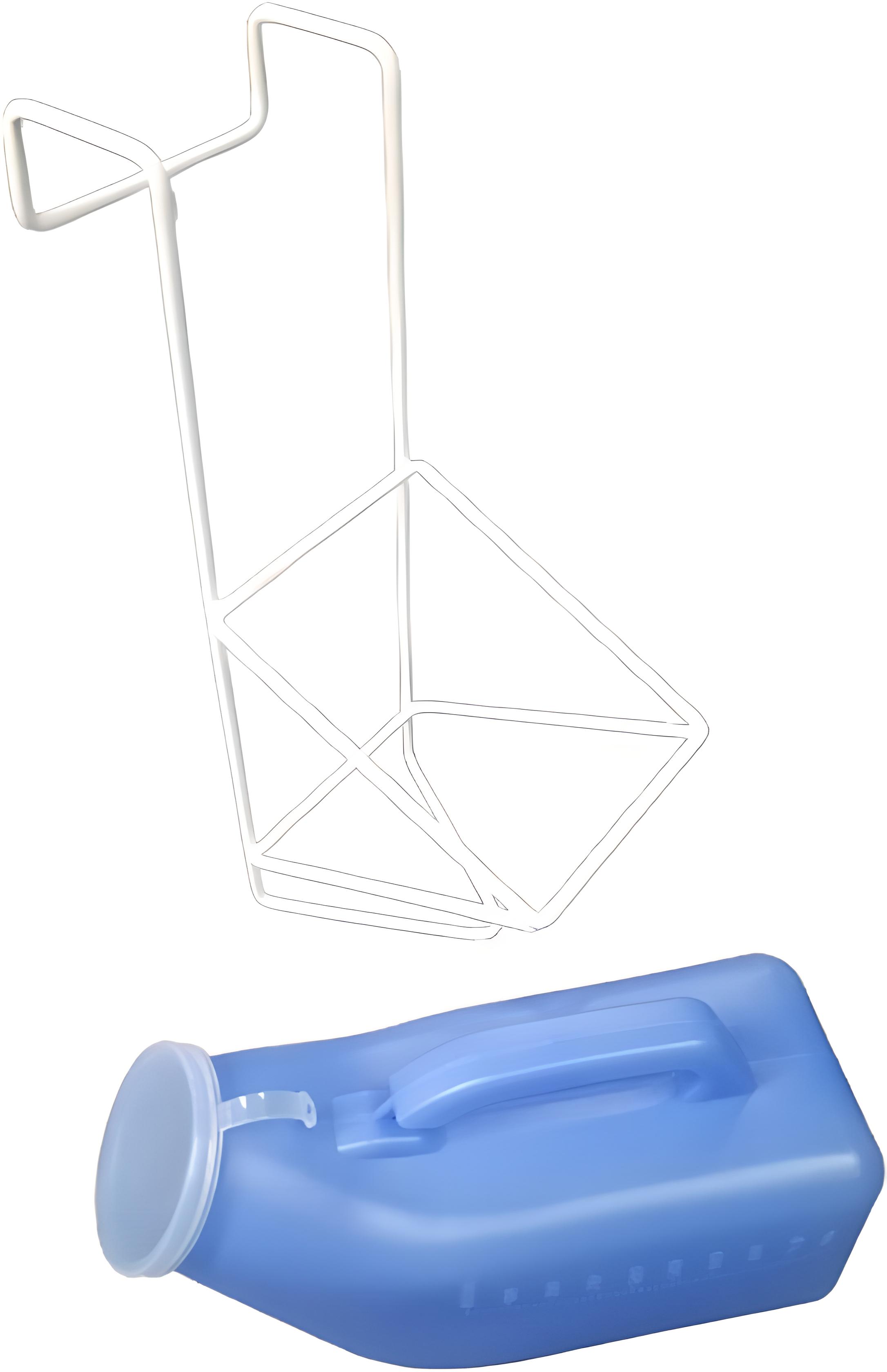 Urinaalset mannen - blauwe urinaal 1 liter en urinaal houder