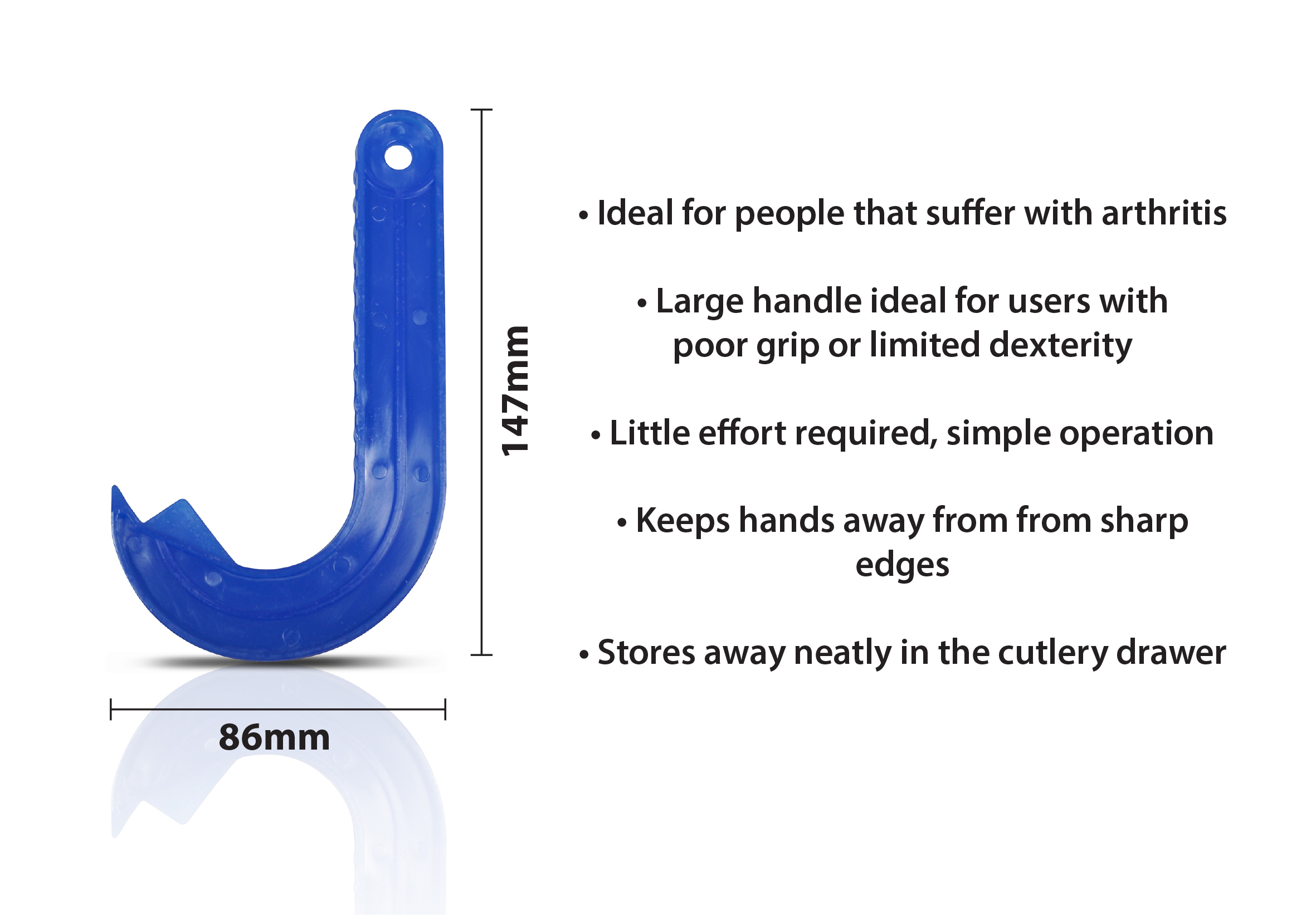 Aidapt Ringblikopener - Plastic - Blauw