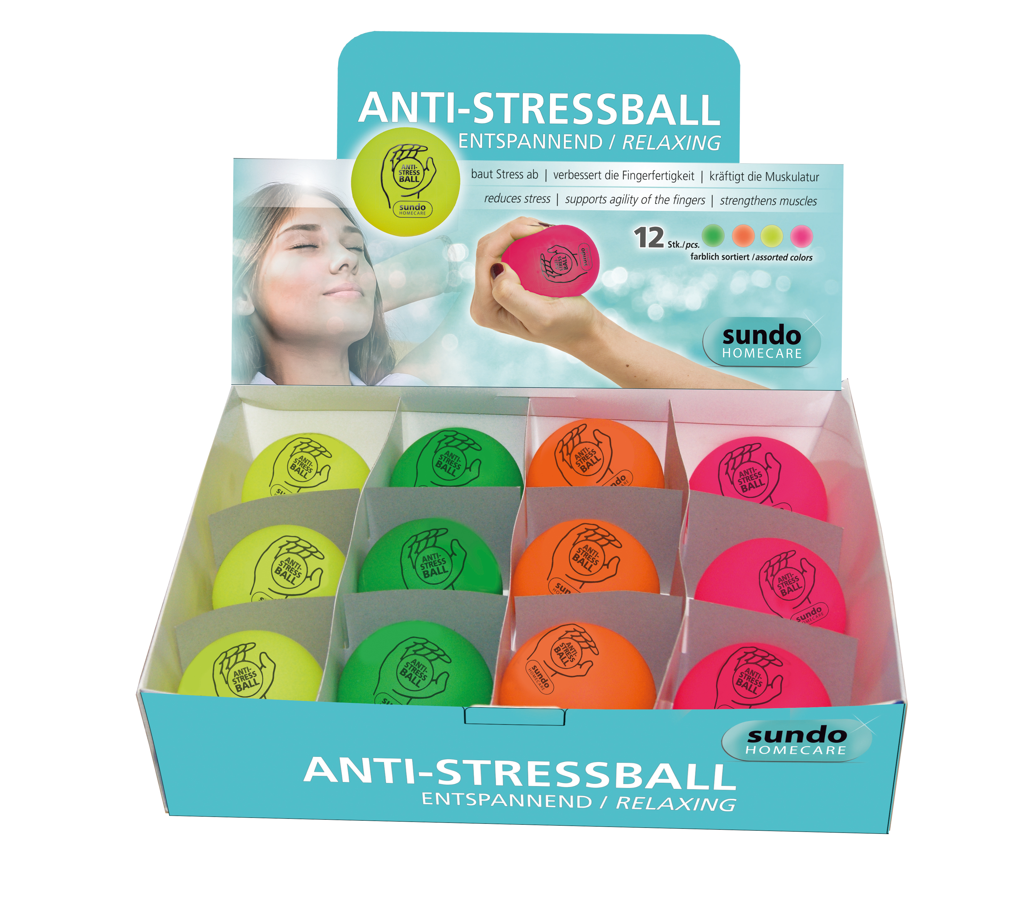 Sundo - Anti-stressbal - Stressvermindering - Handtraining  (kleur niet kiesbaar)