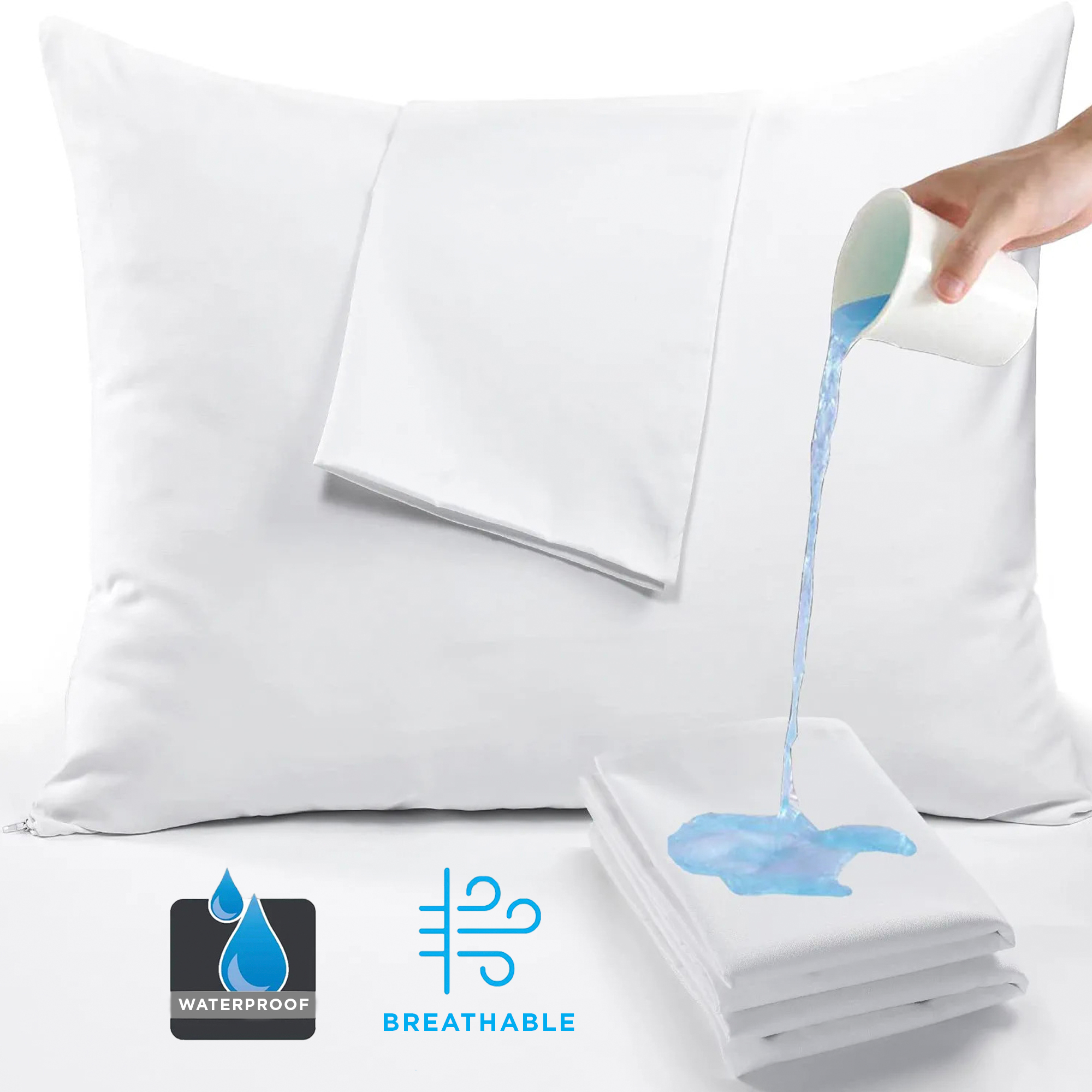 Ertop Textile waterproof wegwerp kussensloop - polyester - 50x70 cm