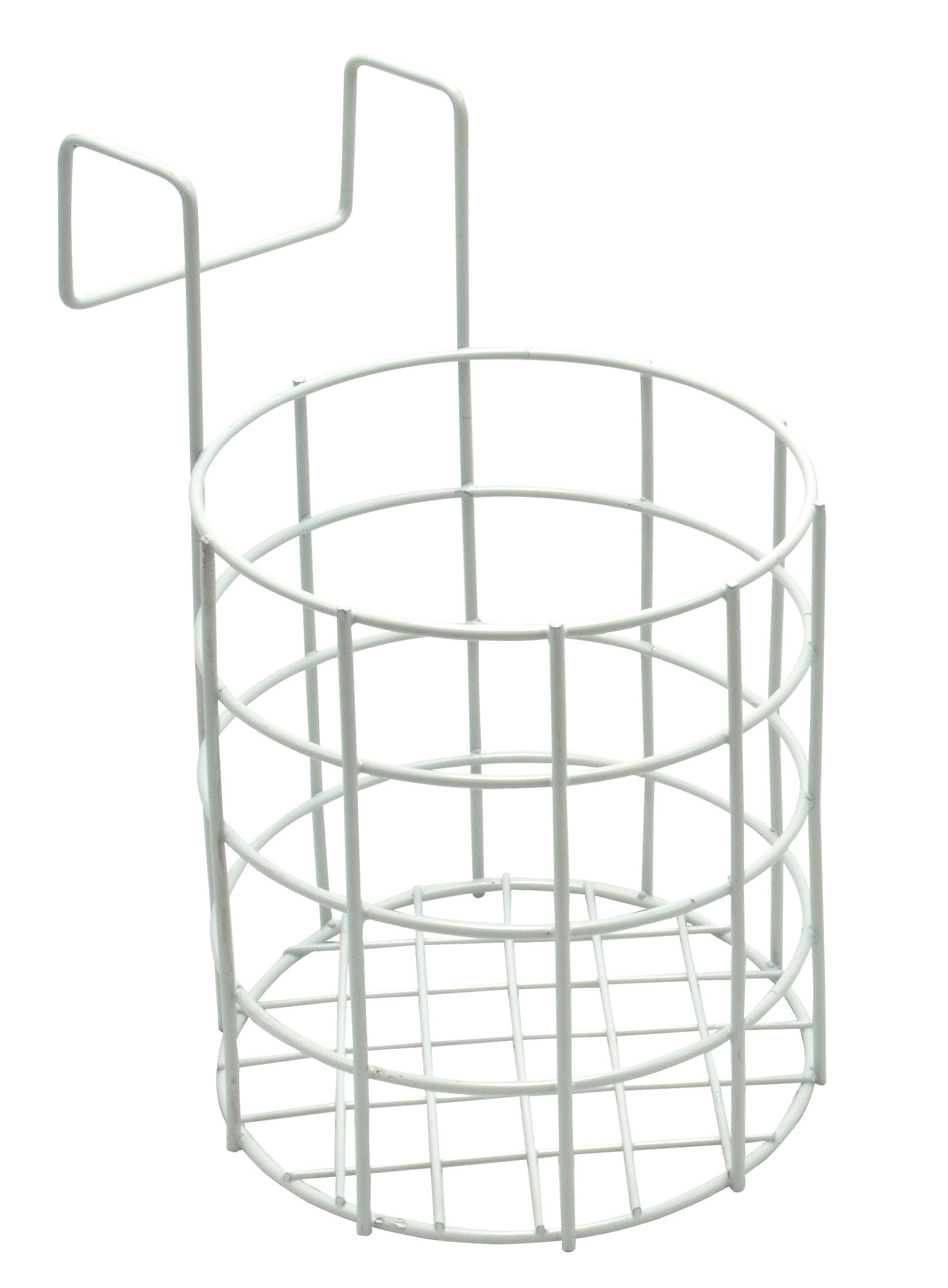 Ronde flessenhouder wit metalen houder met kunststof coating