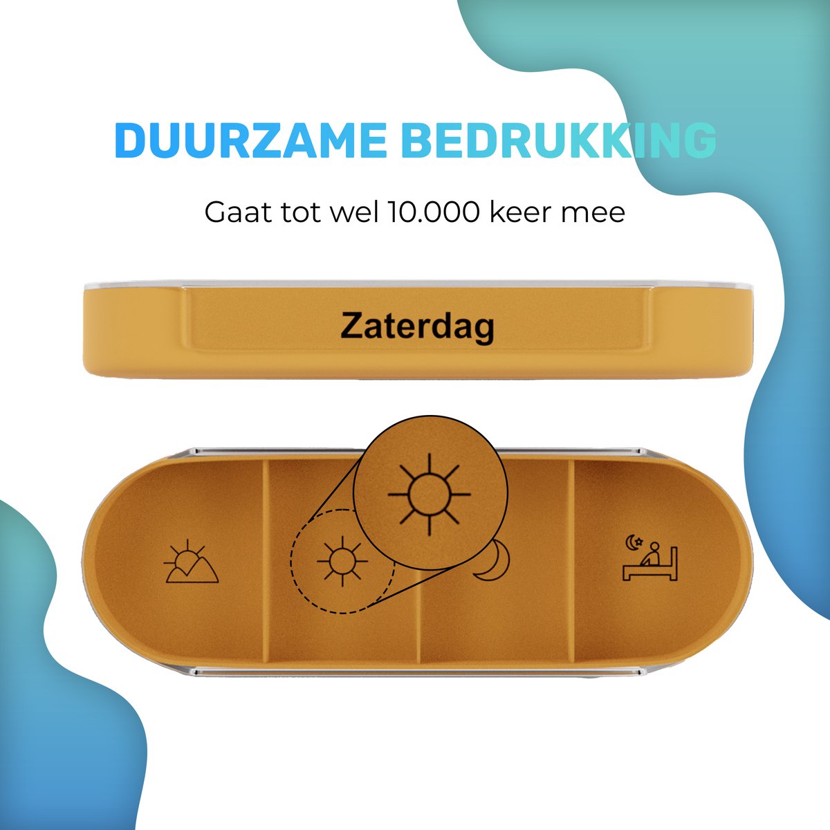 GEASY Pillendoos 7 Dagen 4 Vakken - Stevige Sluiting - Nederlandstalig - Meerkleurig - Medicijndoosje 7 dagen – Pillendoosjes 7 dagen 4 vakken – Pillendoosje