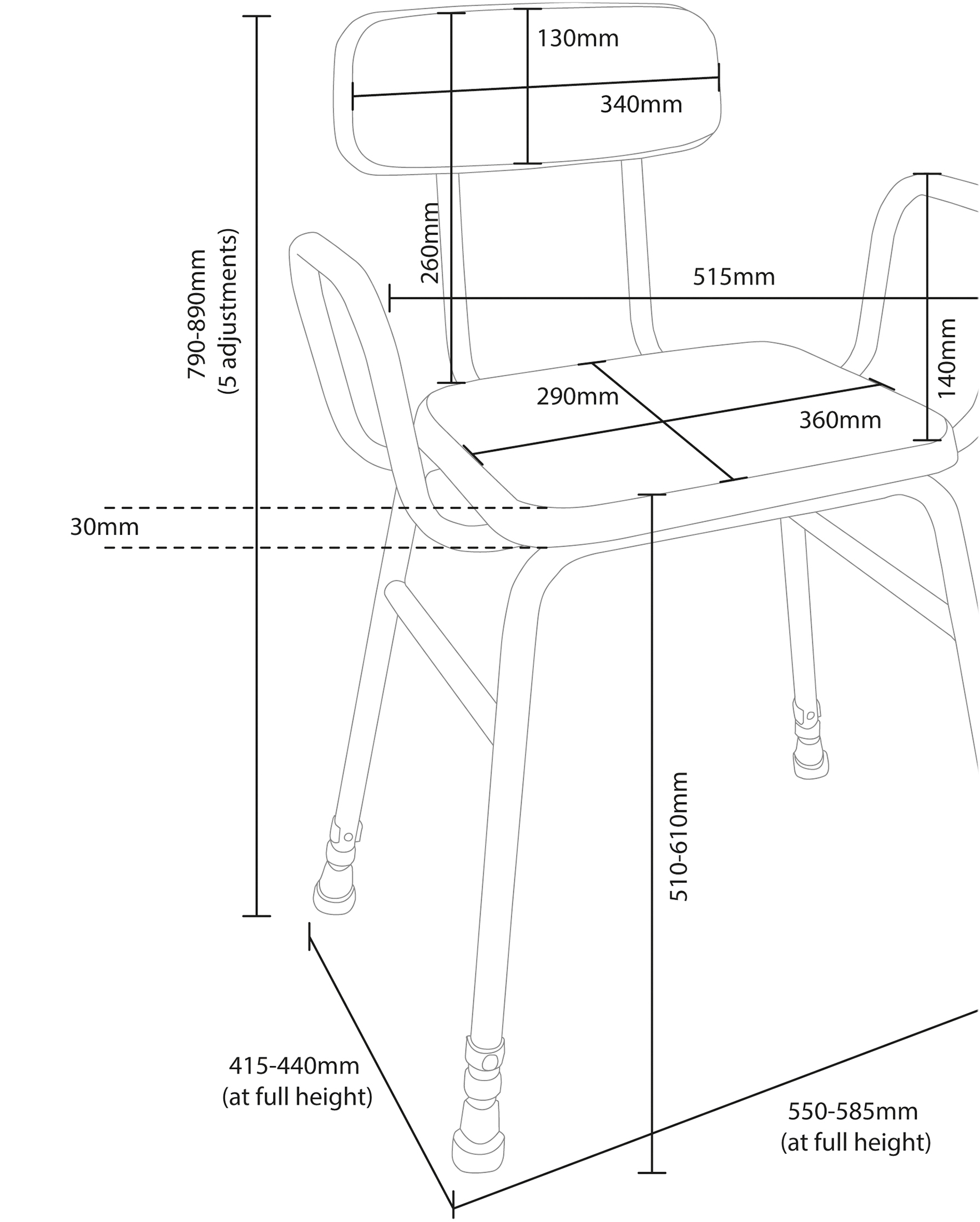 4-in-1 Perching Stool | Verstelbare Zitkruk met Rugleuning en Armleuningen