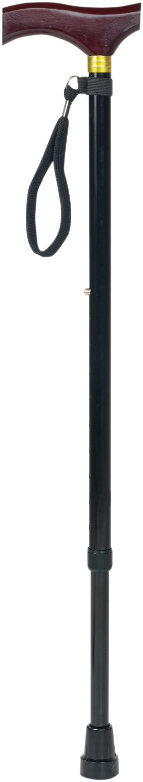 Aidapt - Wandelstok houten handvat - Verstelbaar - Zwart