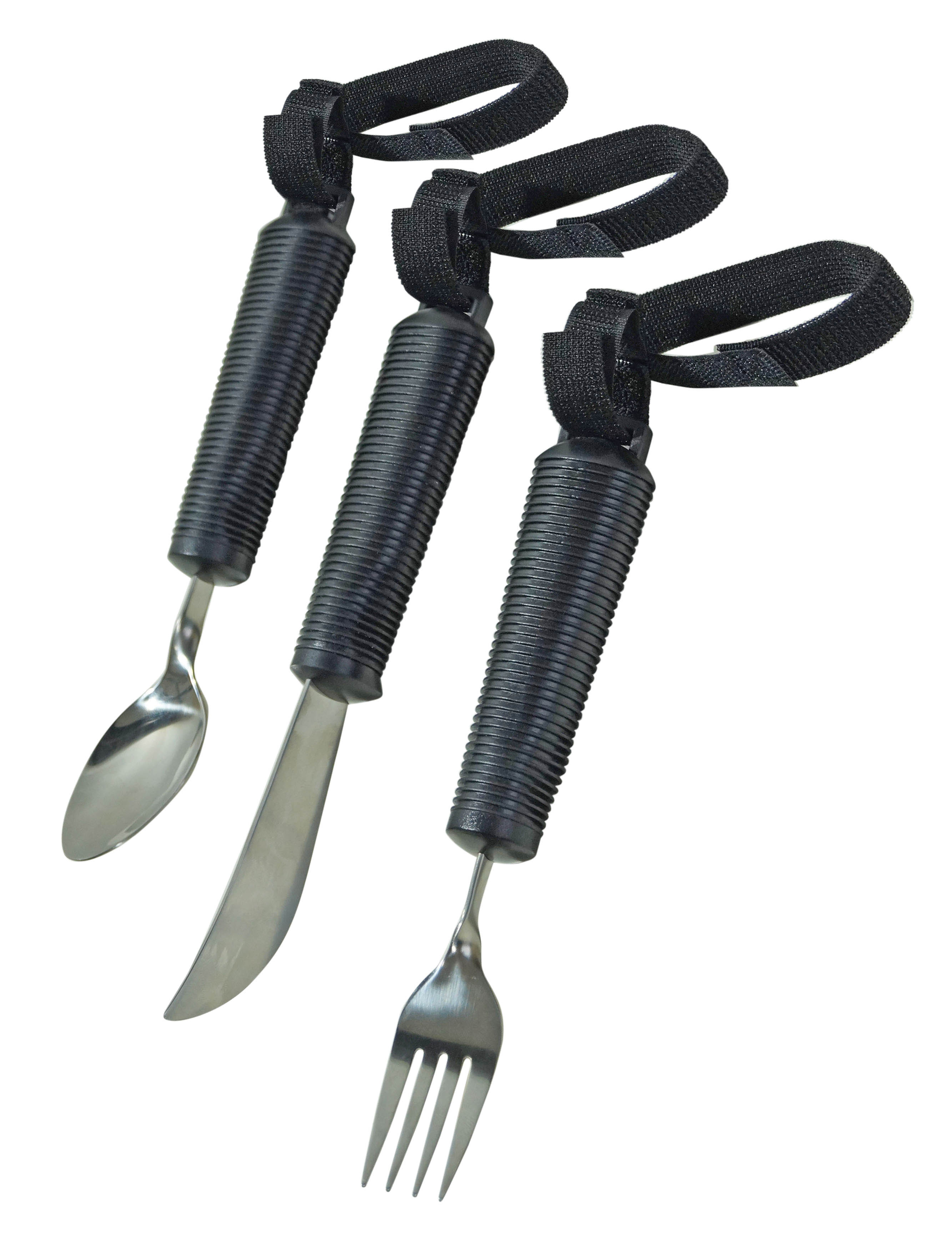 Aidapt Bestek buigbaar - Easy grip - Zwart/Zilver