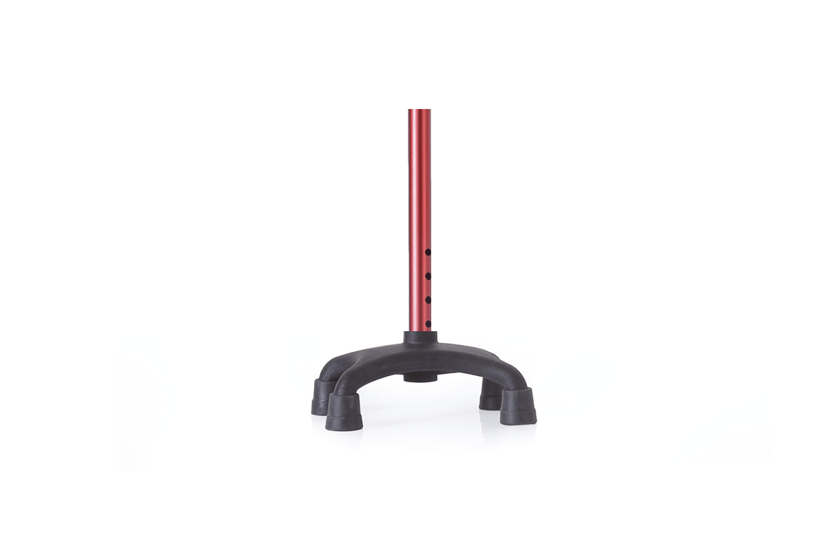 Moretti - Wandelstok Eiffel - aluminium rood - Verstelbaar - vierpoot