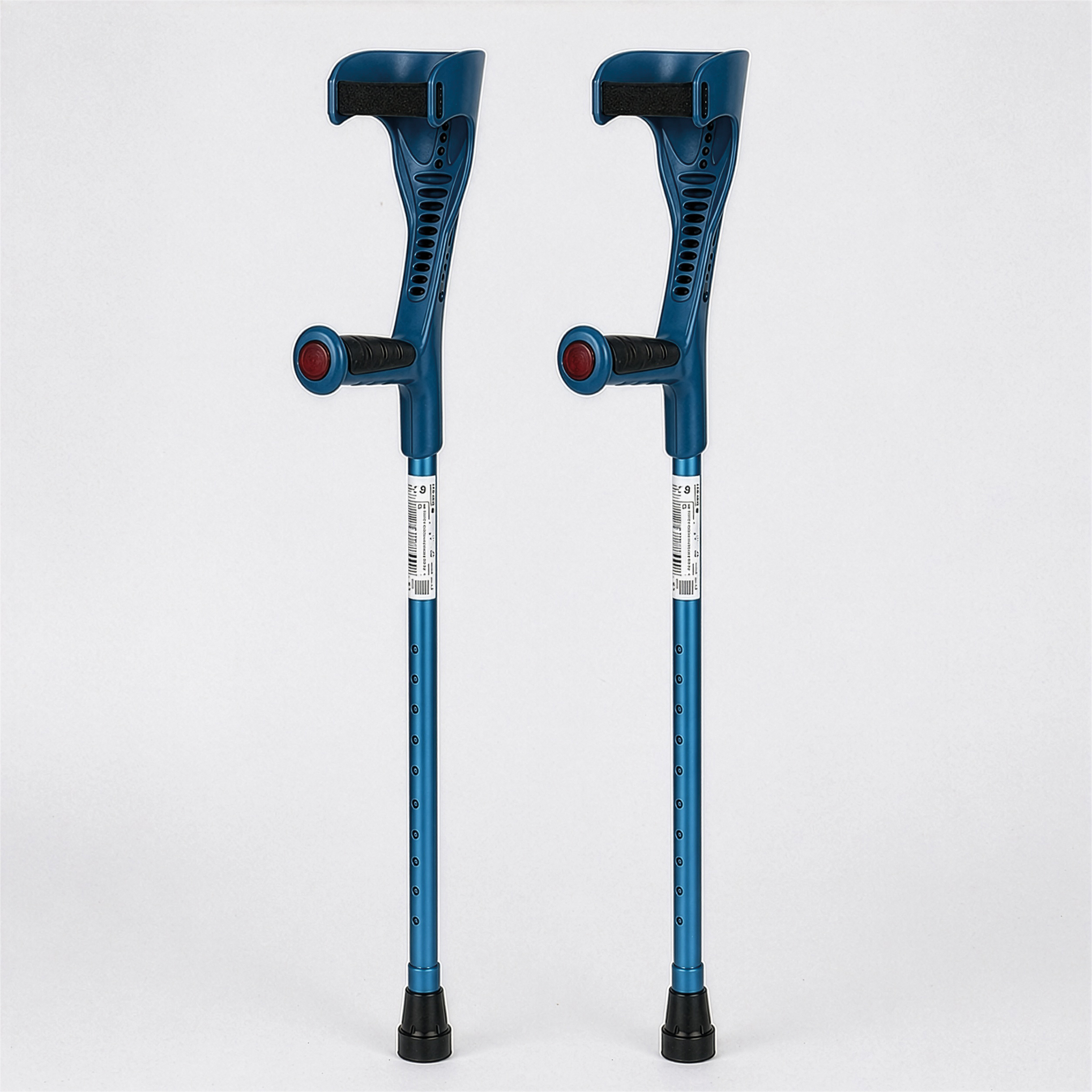 Aidapt Elleboogkrukken Set | Verstelbare Aluminium Onderarmkrukken met Open Manchet blauw
