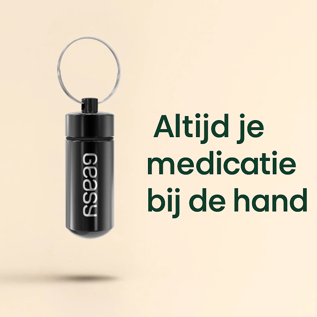 GEASY Pillendoosje Sleutelhanger, zwart
