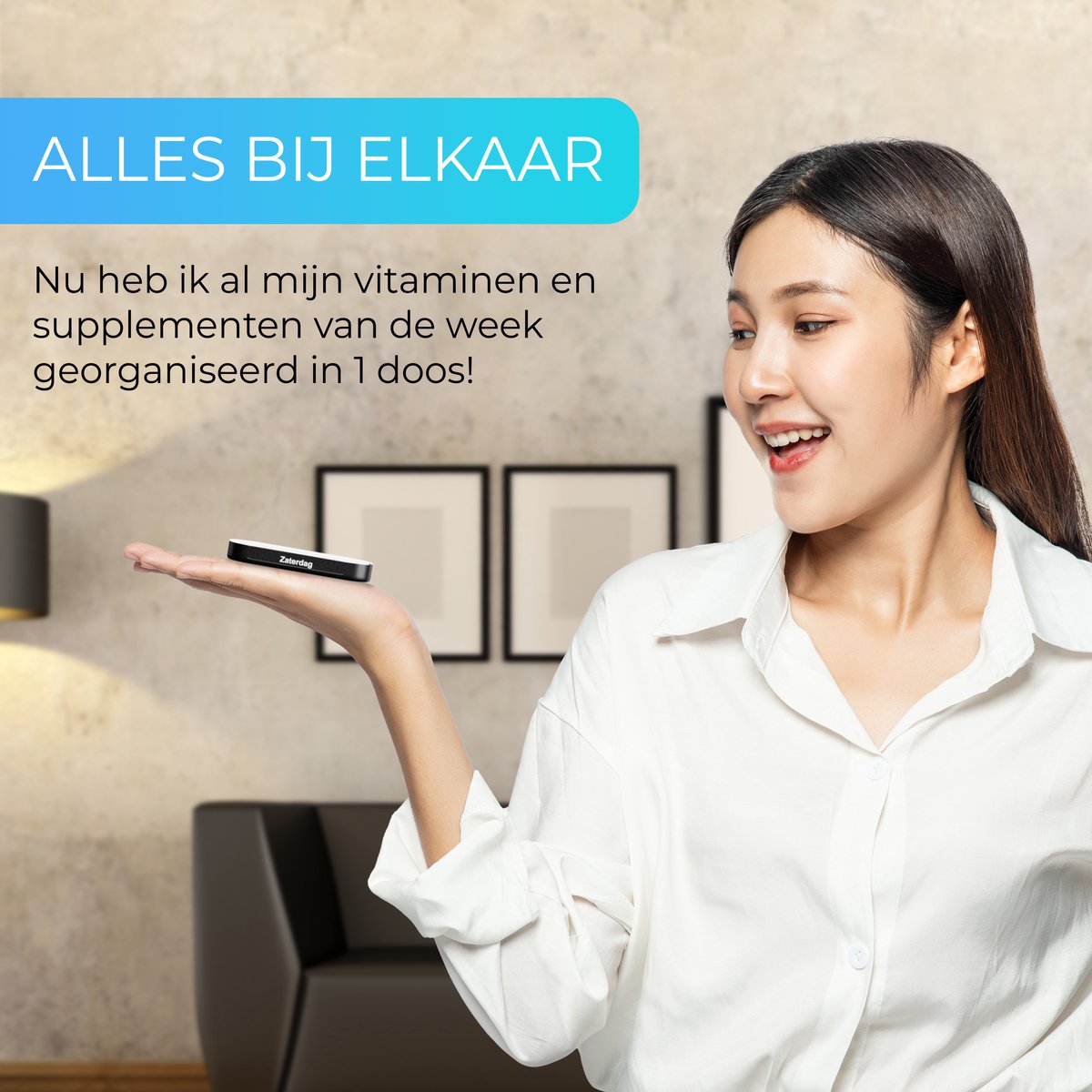 Geasy Pillendoos 7 Dagen 4 Vakken - Stevige sluiting nederlandstalig medicijndoosje 7 dagen pillendoosjes 7 dagen 4 vakken pillendoosje - Zwart