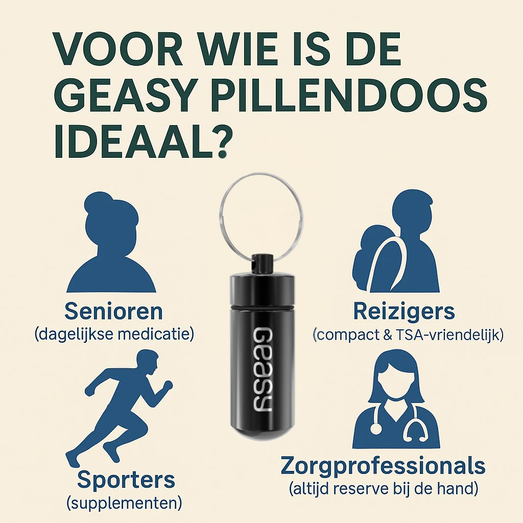 GEASY Pillendoosje Sleutelhanger, zwart