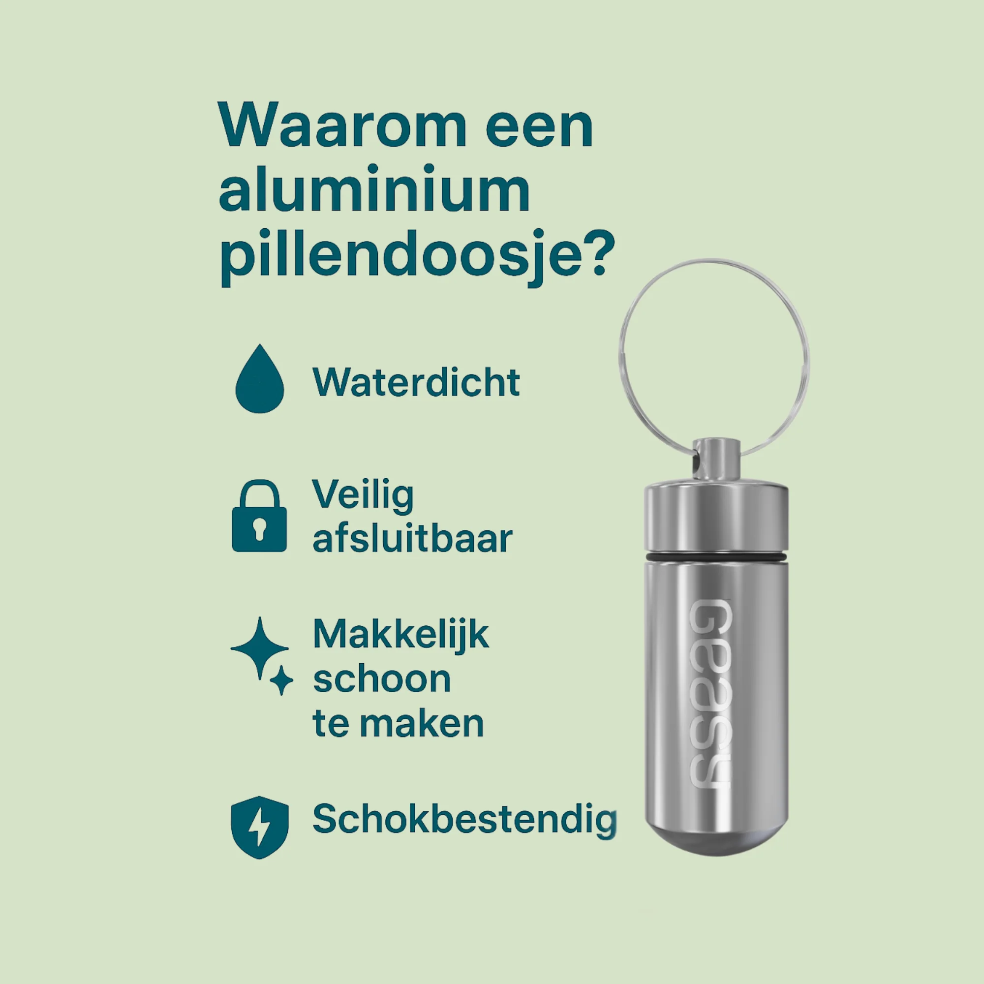GEASY Pillendoosje Sleutelhanger, zilver