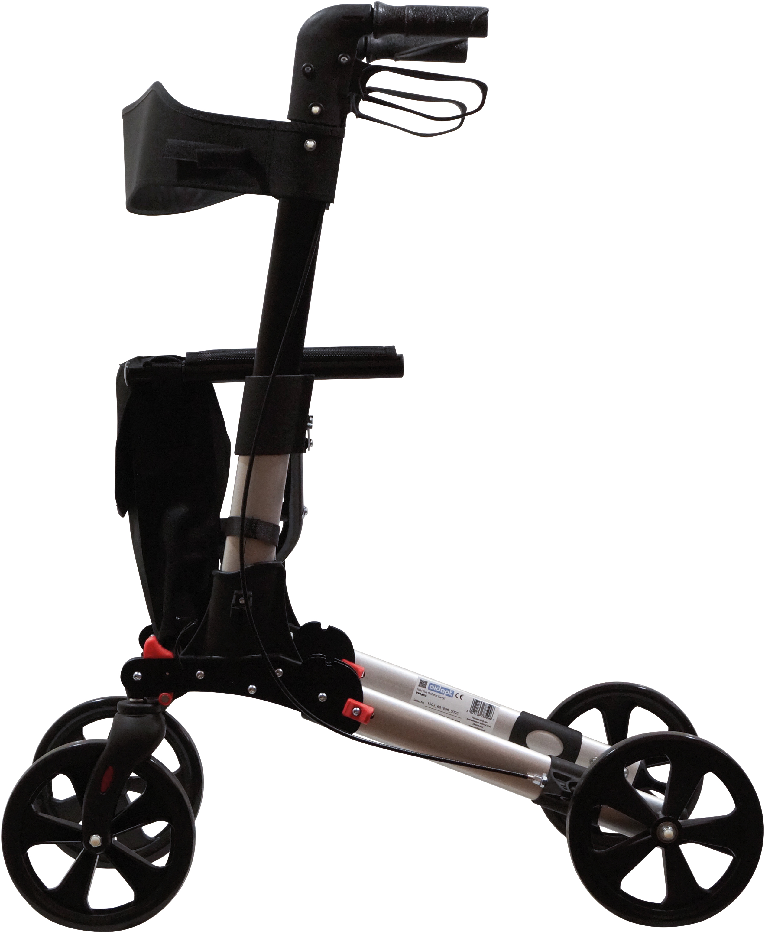 Aidapt rollator opvouwbaar - Aluminum 8.8kg - Zwart