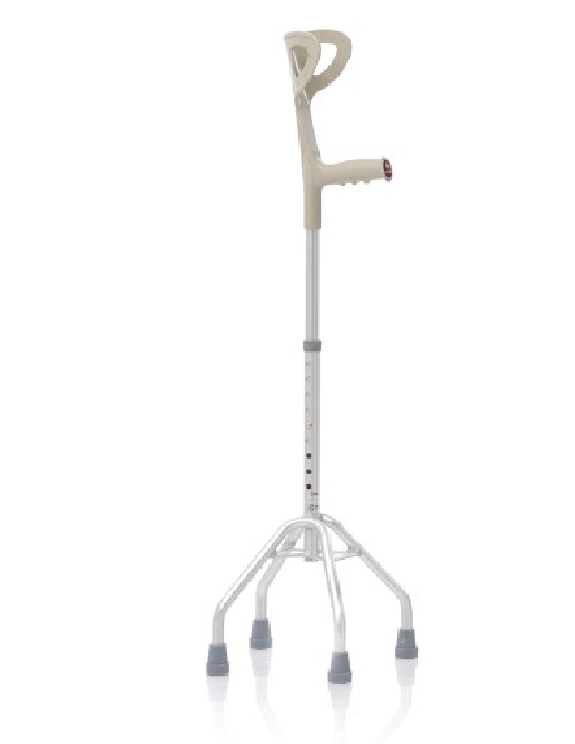 Moretti vierpoot eifel loopstok met onderarmkruk ondersteuning