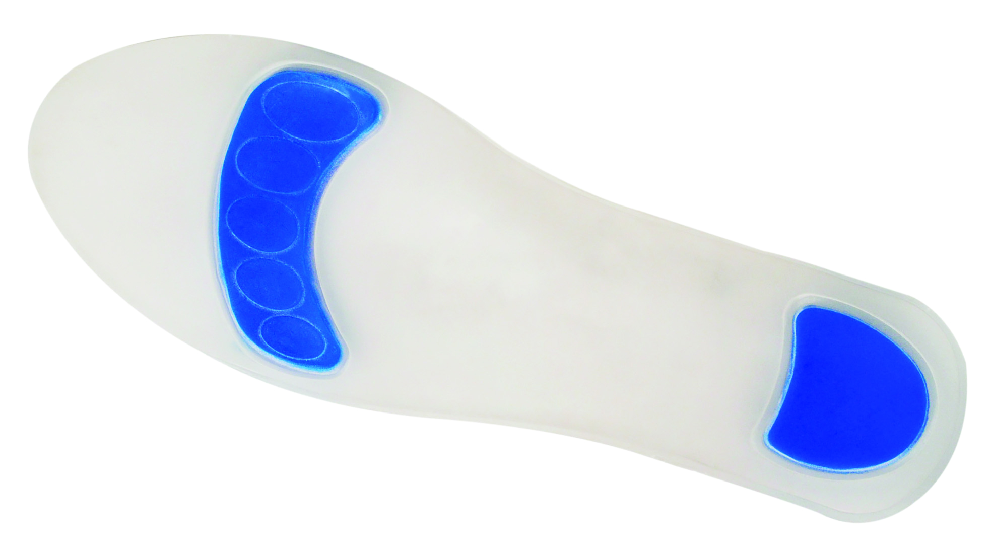 Aidapt Inlegzolen - Tpe gel ergonomisch ontwerp maat 36 t/m 38 - Transparant/Blauw