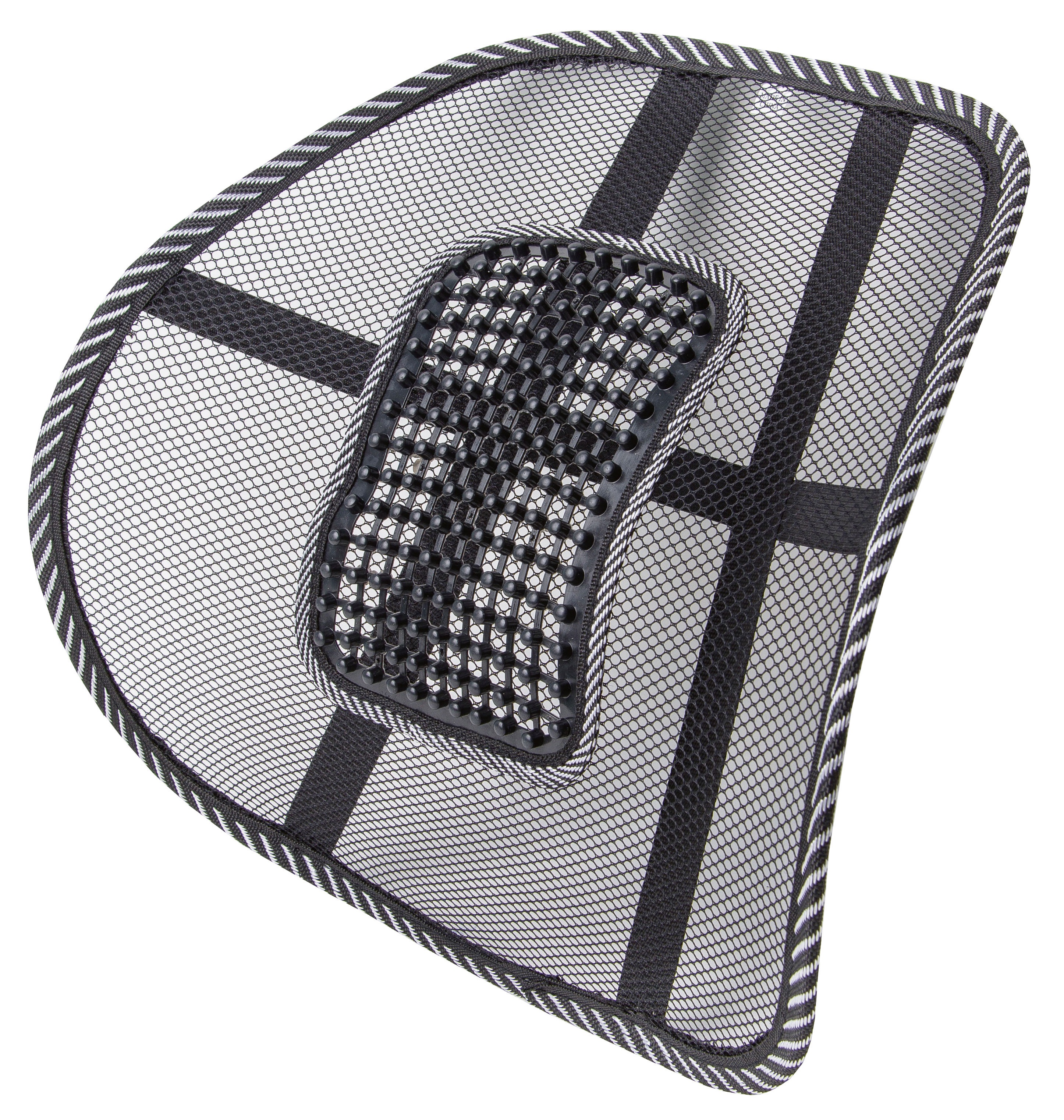 Rugsteun voor auto- en bureaustoel – zwart/zilver met massage-effect