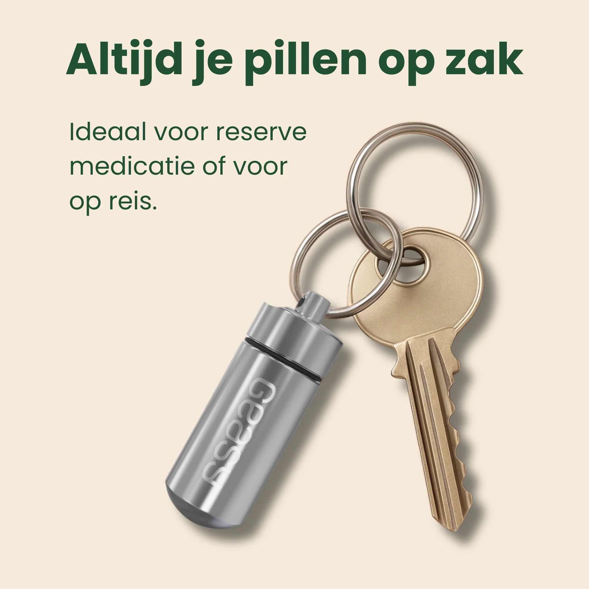 GEASY Pillendoosje Sleutelhanger, zilver