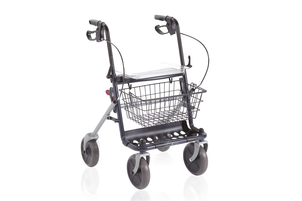 Moretti - Stalen rollator - Lichtgewicht - Opvouwbaar - met 4 wielen- Grijs