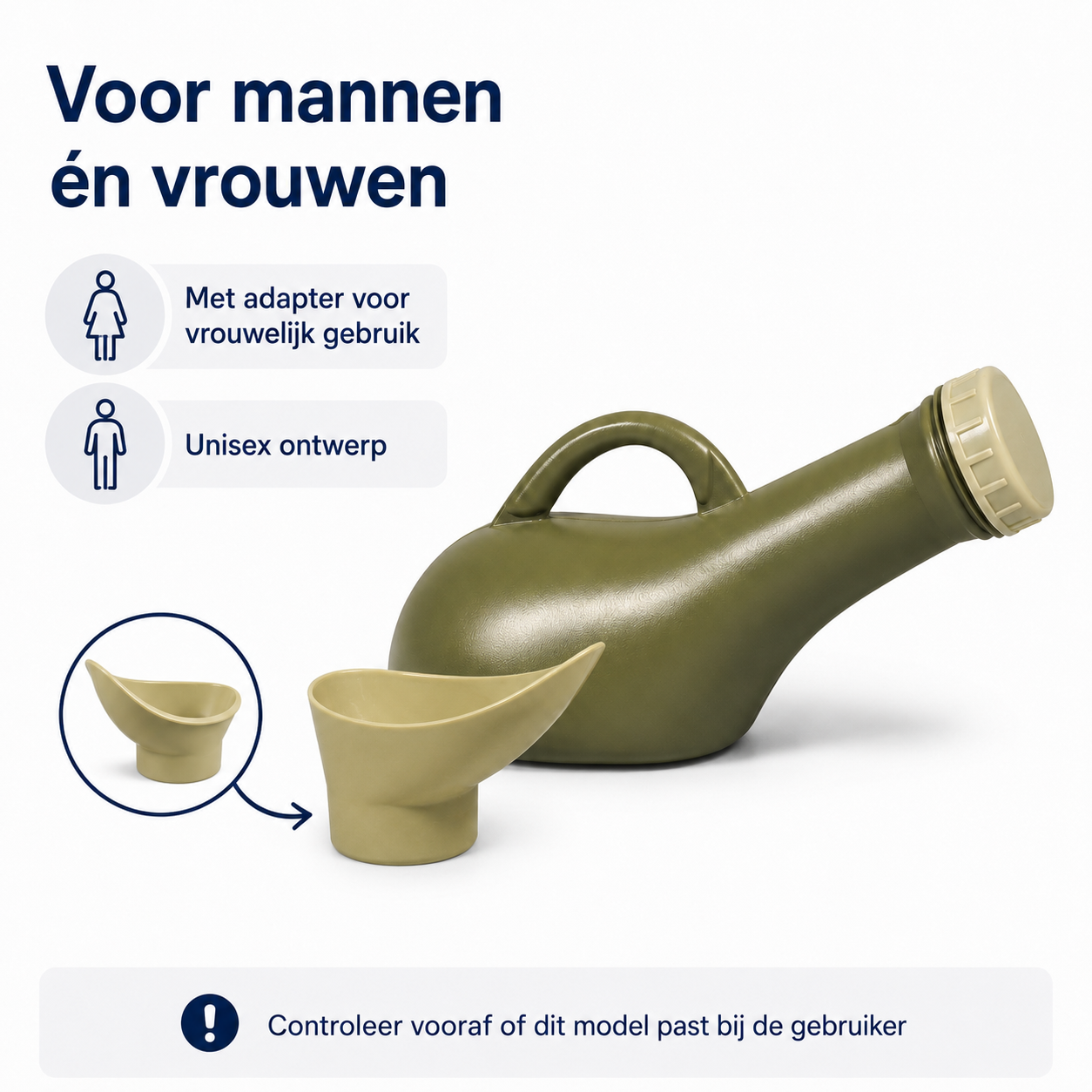 Urinaal unisex - Met schroefdeksel - Groen