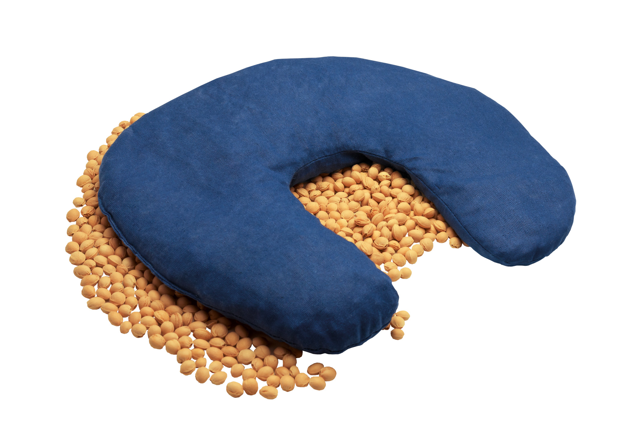 Sundo kersenpitkussen nek halfrond 32 × 28 cm – warmtekussen voor nek en schouders - Blauw