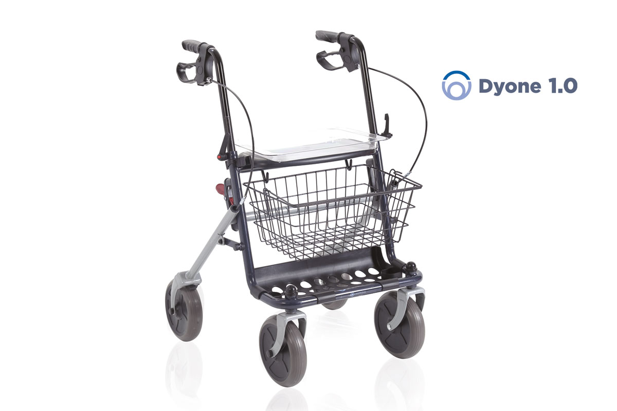 Moretti - Stalen rollator - Lichtgewicht - Opvouwbaar - met 4 wielen- Grijs