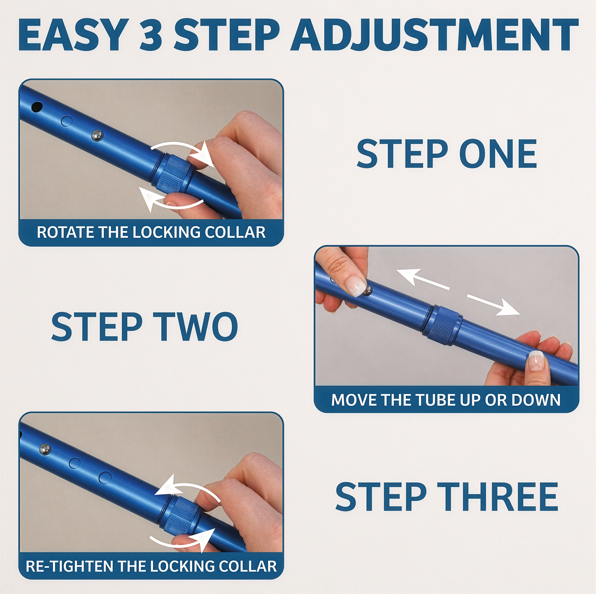 Aidapt Elleboogkrukken Set | Verstelbare Aluminium Onderarmkrukken met Open Manchet blauw