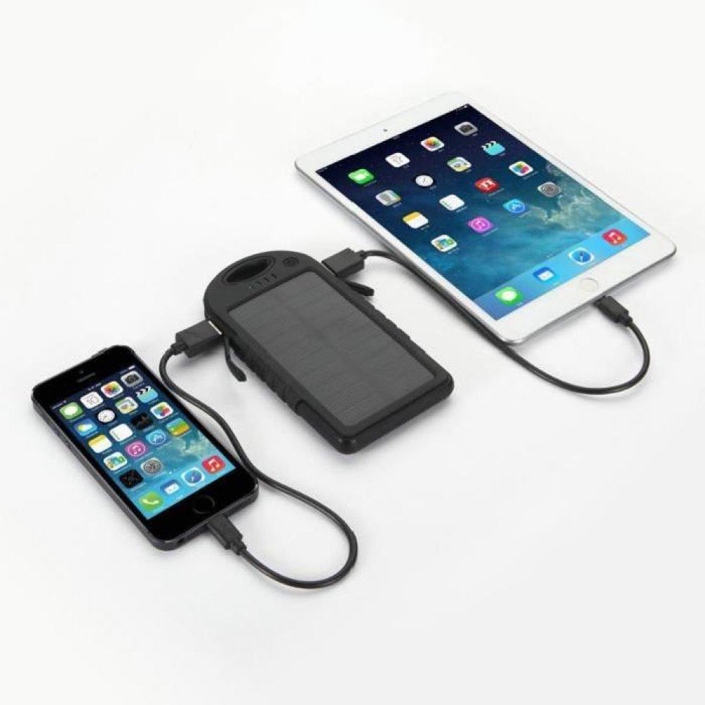 Shop-Story Powerbank Zonnelader Waterdicht - Blauw/Zwart