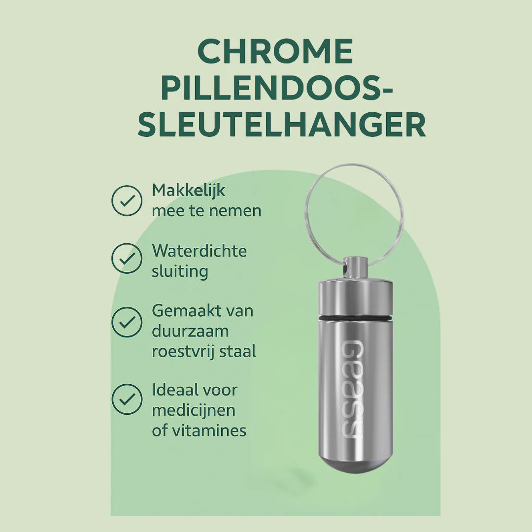 GEASY Pillendoosje Sleutelhanger, zilver