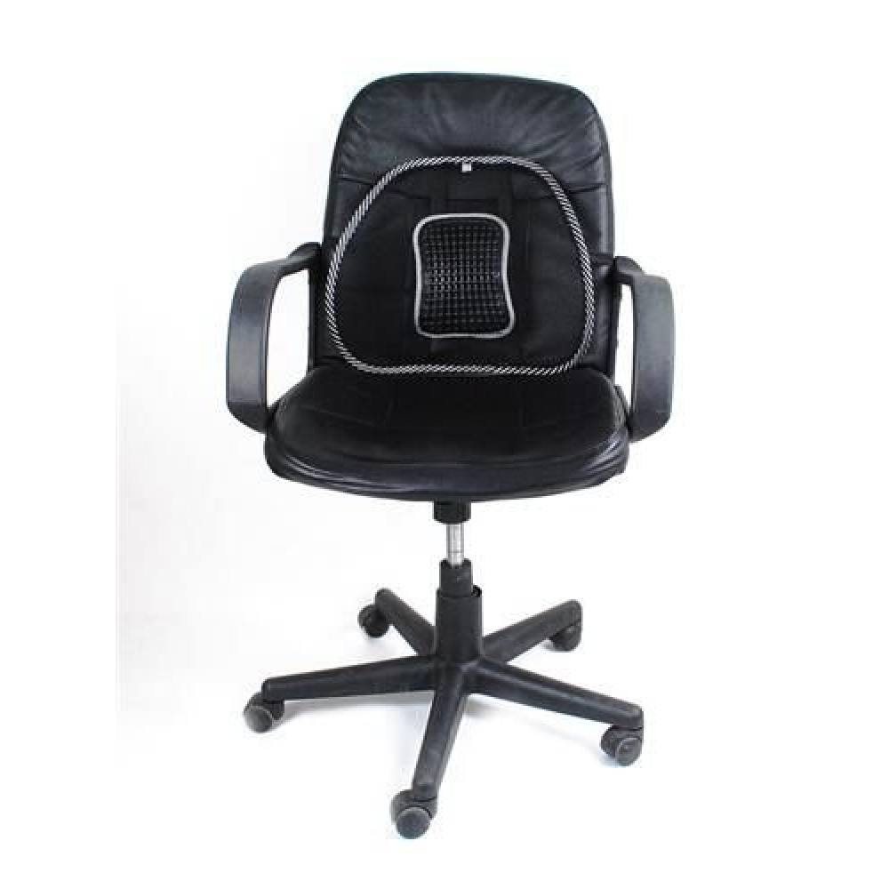 Isotrade Ergonomische Rugsteun Bureaustoel &amp; Auto - Rugkussen onderrug postuur houding corrector - Zwart