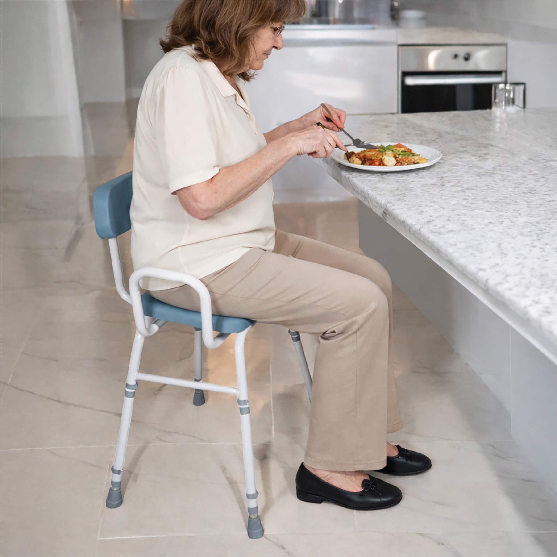 4-in-1 Perching Stool | Verstelbare Zitkruk met Rugleuning en Armleuningen
