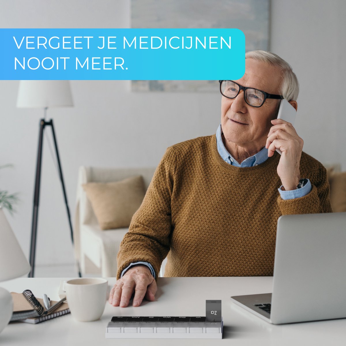 GEASY Pillendoos 7 dagen 2 Vakken - Pillendoosje met handig kliksysteem - Sterke vergrendeling - Nederlandstalig - Zwart/Wit - Medicijndoosje 7 dagen – Pillendoosjes 7 dagen 2 vakken